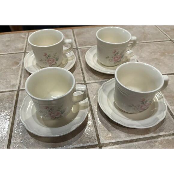 Pfaltzgraff Perennials 20 Pc Dinnerware Set The Tea Rose Collection Original Box - Picture 10 of 16